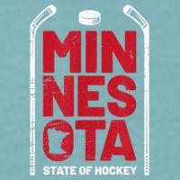 Minnesota State Of Hockey Mn State Map Sueded Cloud Jersey T-Shirt