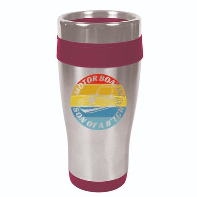 Motorboatin Son Of A Btch Funny Motorboating 16oz Travel Tumbler