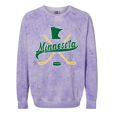 Minnesota State Of Hockey Mn State Map Colorblast Crewneck Sweatshirt