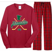 Minnesota State Of Hockey Mn State Map Long Sleeve Pajama Set