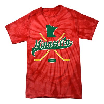 Minnesota State Of Hockey Mn State Map Tie-Dye T-Shirt