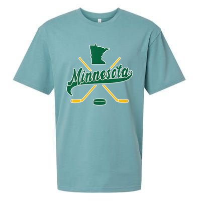 Minnesota State Of Hockey Mn State Map Sueded Cloud Jersey T-Shirt