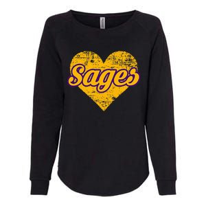 Monticello Sages Over Heart Womens California Wash Sweatshirt