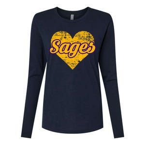 Monticello Sages Over Heart Womens Cotton Relaxed Long Sleeve T-Shirt