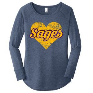 Monticello Sages Over Heart Women's Perfect Tri Tunic Long Sleeve Shirt