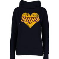 Monticello Sages Over Heart Womens Funnel Neck Pullover Hood