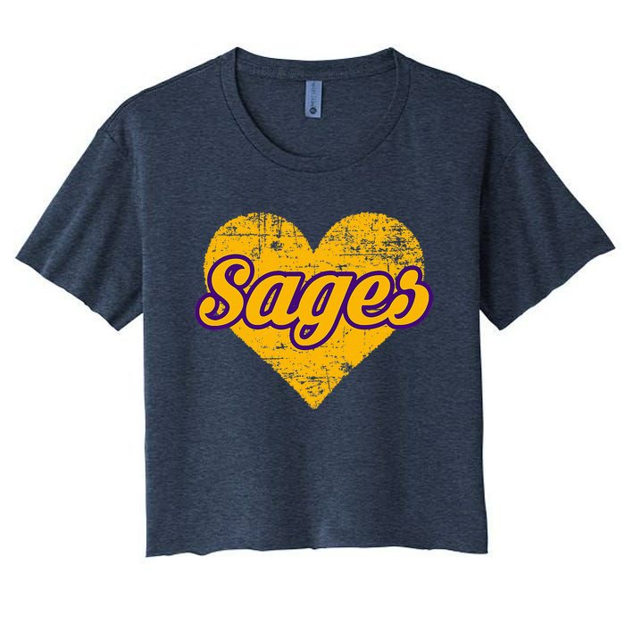 Monticello Sages Over Heart Women's Crop Top Tee