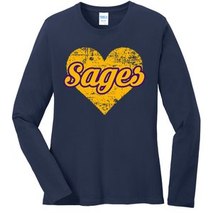 Monticello Sages Over Heart Ladies Long Sleeve Shirt