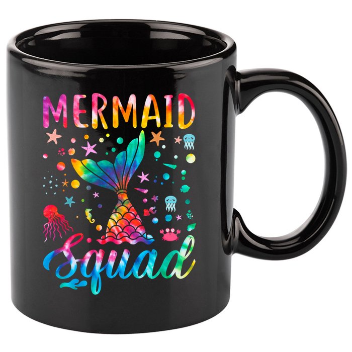 Mermaid Squad Of The Birthday Family Matching Gift 11oz C Handle Ceramic Mug