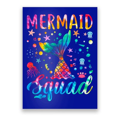 Mermaid Squad Of The Birthday Family Matching Gift Poster