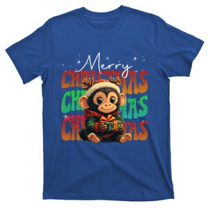 Monkey Santa Outfit Christmas Decorations Animal Lover Xmas Gift T-Shirt