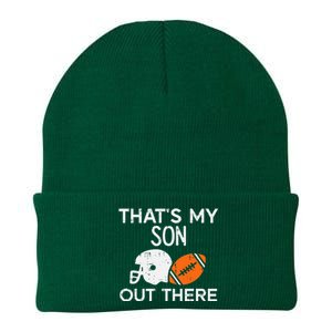 My Son Out There American Football Family Mom Dad Men Women Knit Cap Winter Beanie