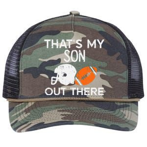 My Son Out There American Football Family Mom Dad Men Women Retro Rope Trucker Hat Cap