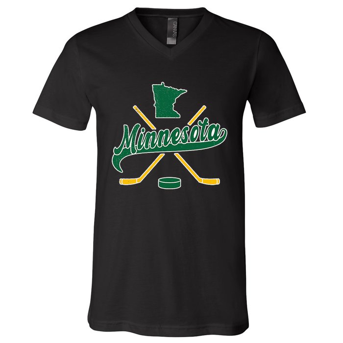 Minnesota State Of Hockey V-Neck T-Shirt