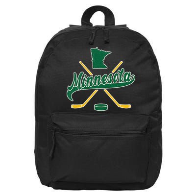 Minnesota State Of Hockey 16 in Basic Backpack