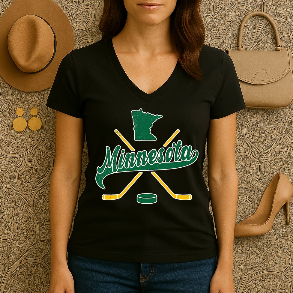 Minnesota State Of Hockey Women's V-Neck T-Shirt