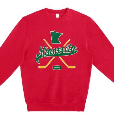 Minnesota State Of Hockey Premium Crewneck Sweatshirt