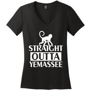 Monkey Straight Outta Yemassee Women's V-Neck T-Shirt