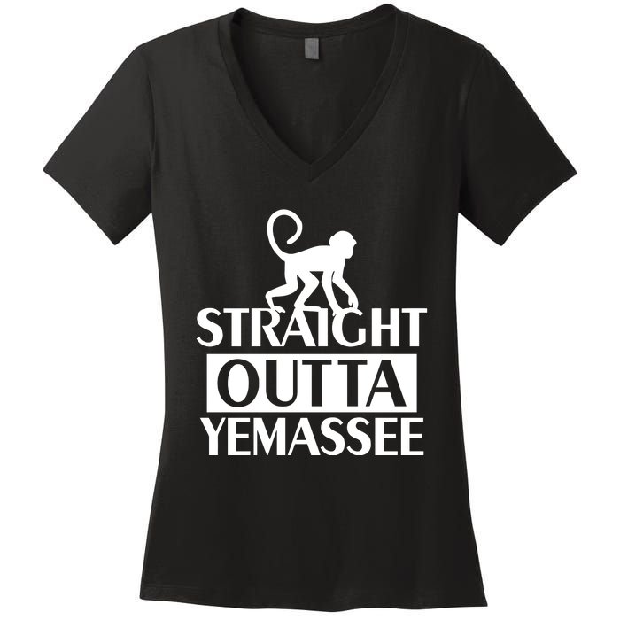 Monkey Straight Outta Yemassee Women's V-Neck T-Shirt