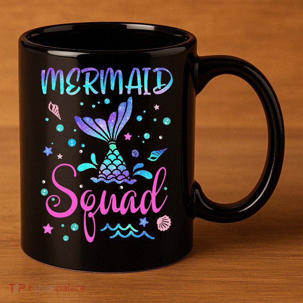 Mermaid Squad Of The Birthday Mermaid Tail Family Matching 11oz C Handle Ceramic Mug