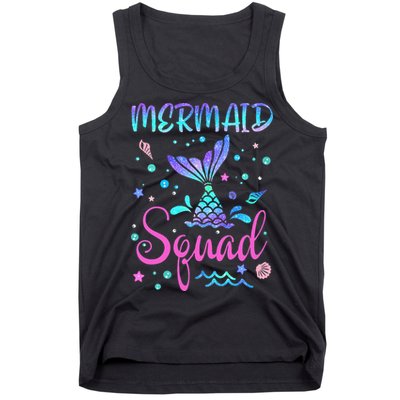 Mermaid Squad Of The Birthday Mermaid Tail Family Matching Tank Top