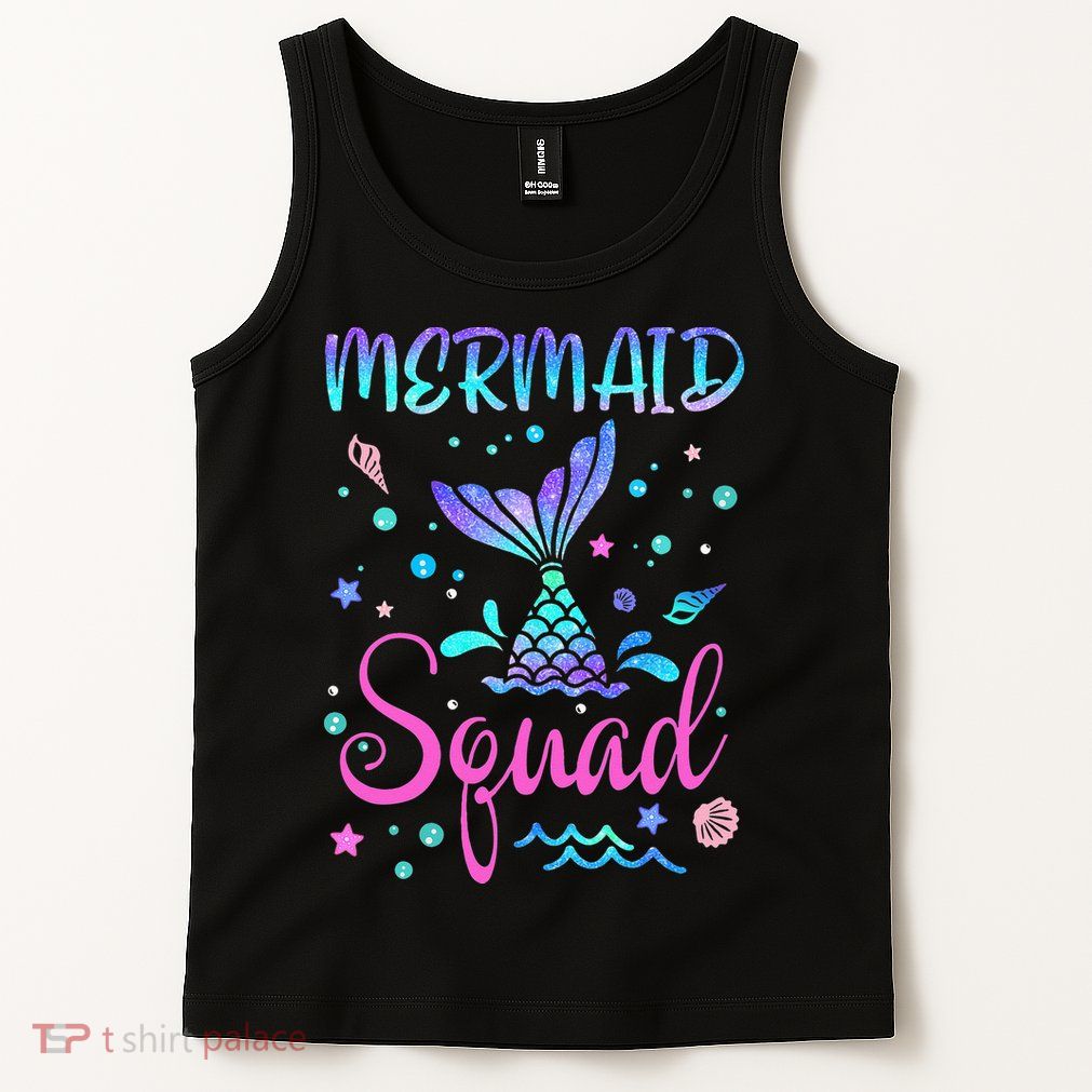 Mermaid Squad Of The Birthday Mermaid Tail Family Matching Tank Top