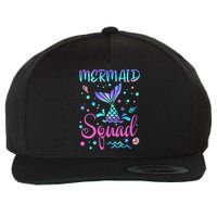 Mermaid Squad Of The Birthday Mermaid Tail Family Matching Wool Snapback Cap