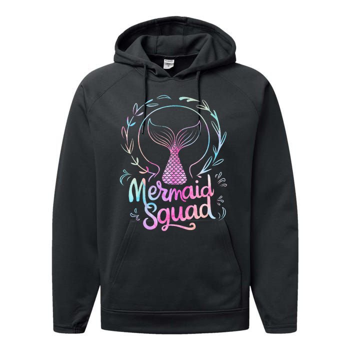 Mermaid Squad Of The Birthday Mermaid Performance Fleece Hoodie