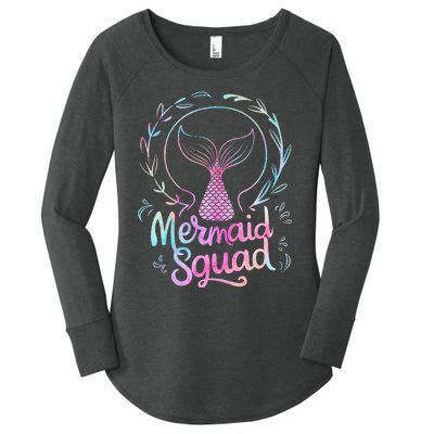 Mermaid Squad Of The Birthday Mermaid Women's Perfect Tri Tunic Long Sleeve Shirt