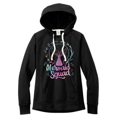 Mermaid Squad Of The Birthday Mermaid Women's Fleece Hoodie