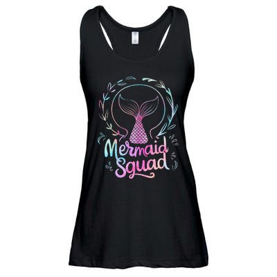 Mermaid Squad Of The Birthday Mermaid Ladies Essential Flowy Tank