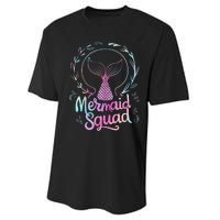 Mermaid Squad Of The Birthday Mermaid Performance Sprint T-Shirt