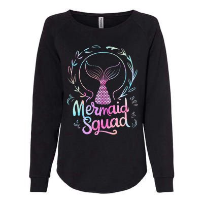 Mermaid Squad Of The Birthday Mermaid Womens California Wash Sweatshirt