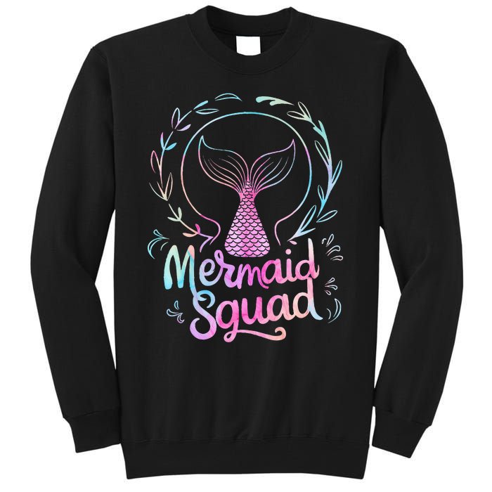 Mermaid Squad Of The Birthday Mermaid Tall Sweatshirt