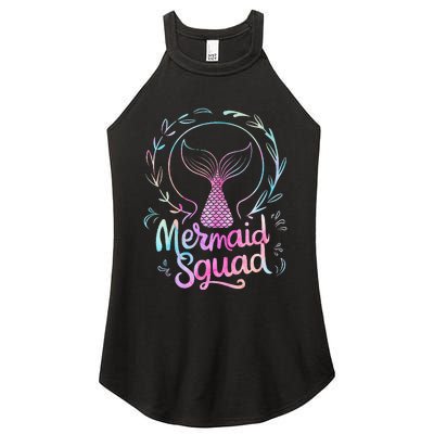 Mermaid Squad Of The Birthday Mermaid Women's Perfect Tri Rocker Tank