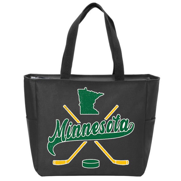 Minnesota State Of Hockey Zip Tote Bag