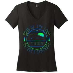 Minnesota Song Of The Loon Minnesota Loon Women's V-Neck T-Shirt