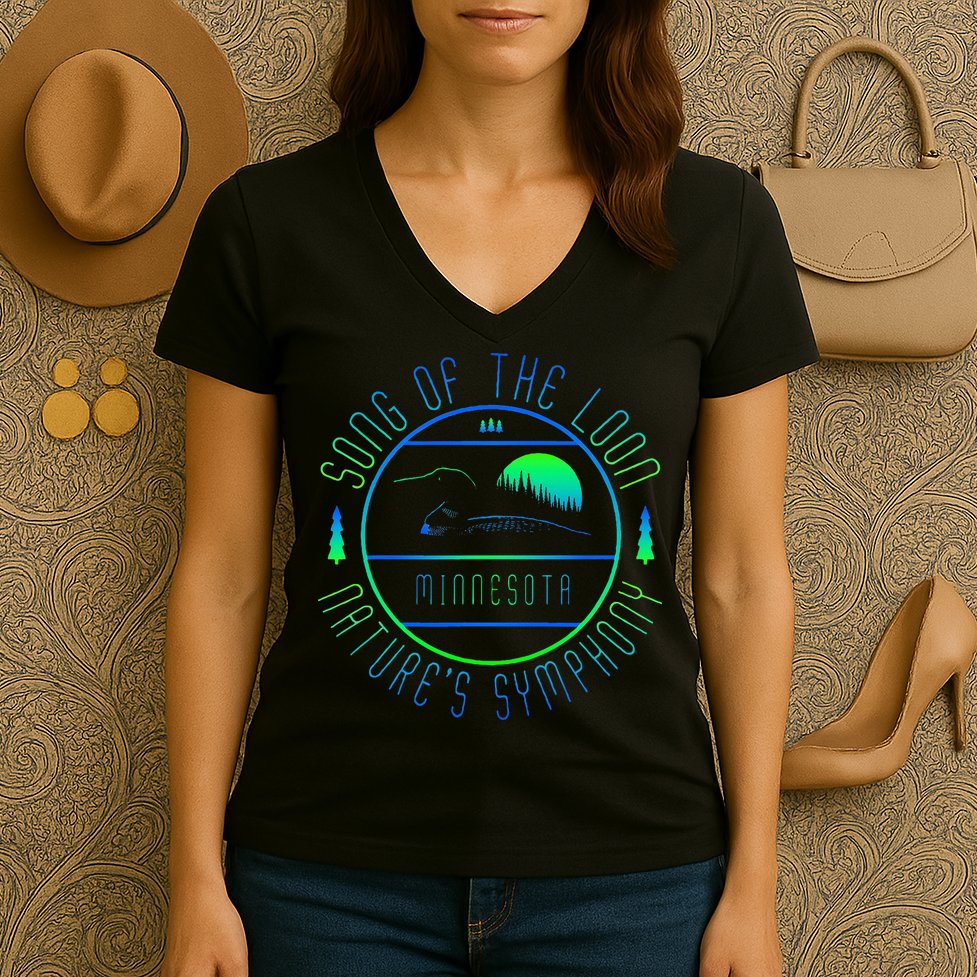 Minnesota Song Of The Loon Minnesota Loon Women's V-Neck T-Shirt