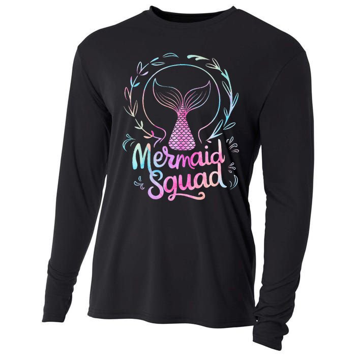 Mermaid Squad Of The Birthday Mermaid Cooling Performance Long Sleeve Crew