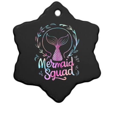 Mermaid Squad Of The Birthday Mermaid Ceramic Star Ornament