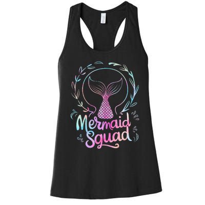 Mermaid Squad Of The Birthday Mermaid Women's Racerback Tank