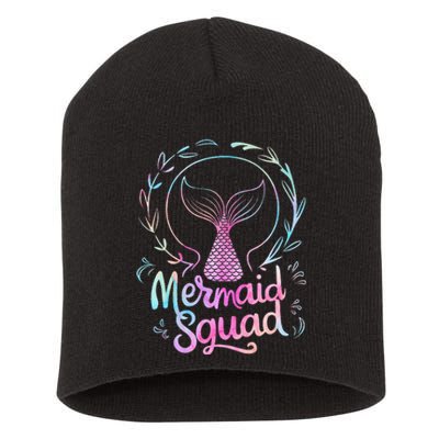 Mermaid Squad Of The Birthday Mermaid Short Acrylic Beanie