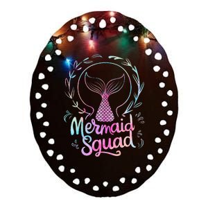 Mermaid Squad Of The Birthday Mermaid Ceramic Oval Ornament