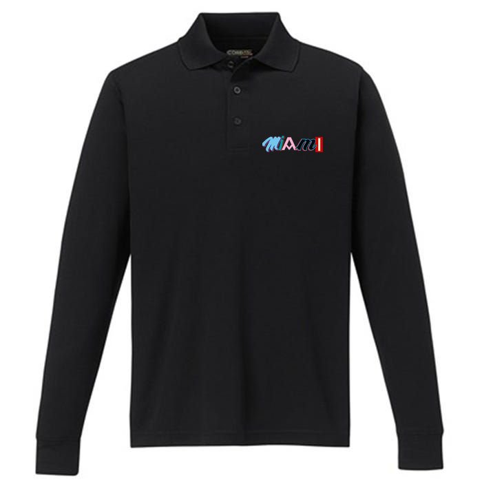 Miami Sports Pride Fan City Performance Long Sleeve Polo