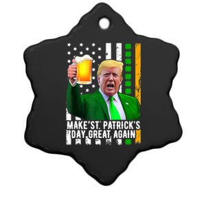 Make St Patrick's Day Great Again Funny Trump Ceramic Star Ornament