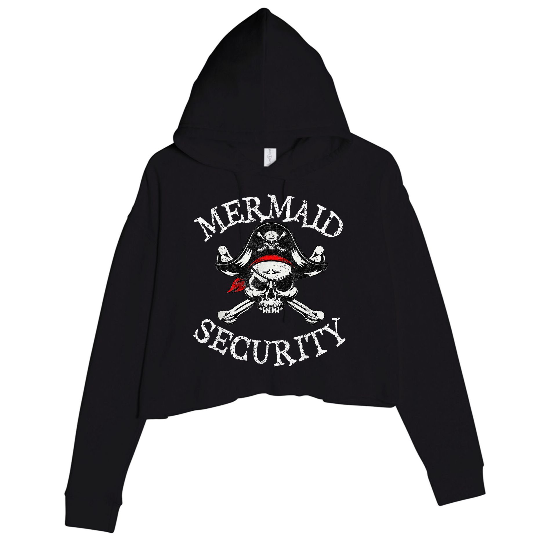 Mermaid Security Pirate Party Dad Brother Family Matching Crop Fleece Hoodie