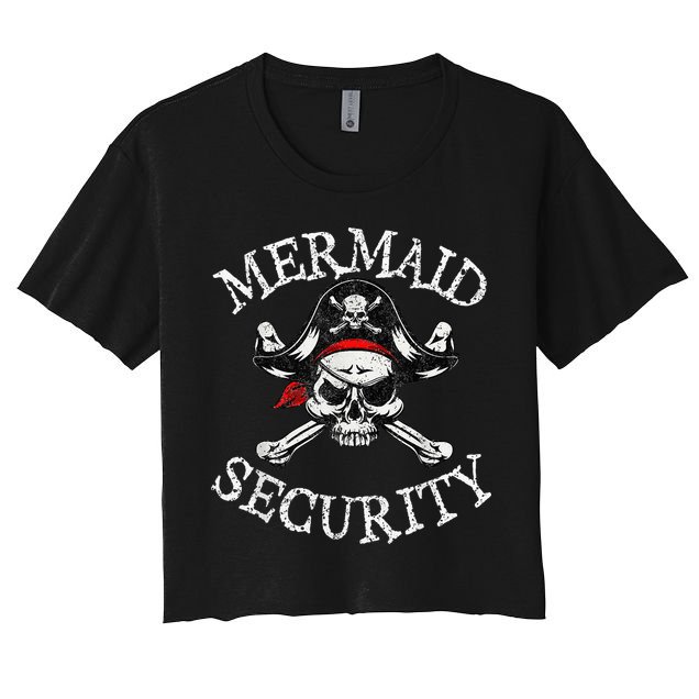 Mermaid Security Pirate Party Dad Brother Family Matching Crop Top