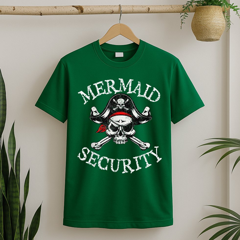 Mermaid Security Pirate Party Dad Brother Family Matching T-Shirt