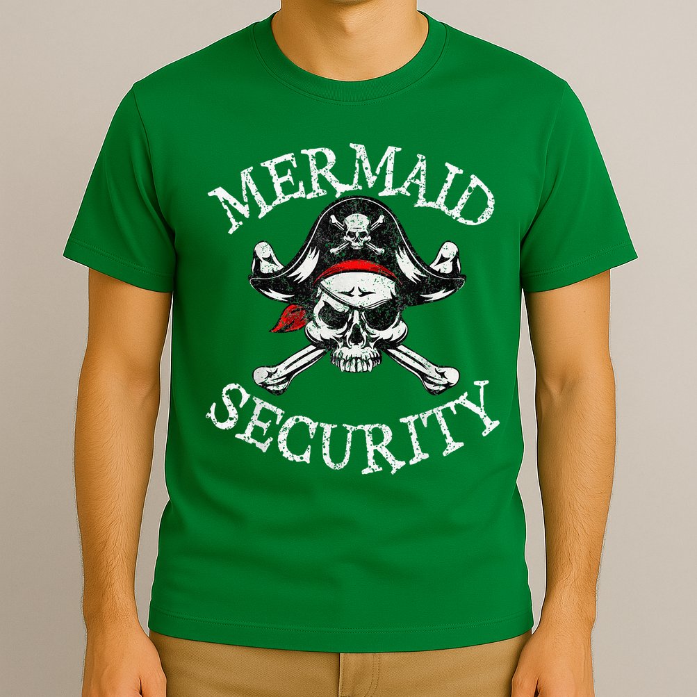 Mermaid Security Pirate Party Dad Brother Family Matching T-Shirt