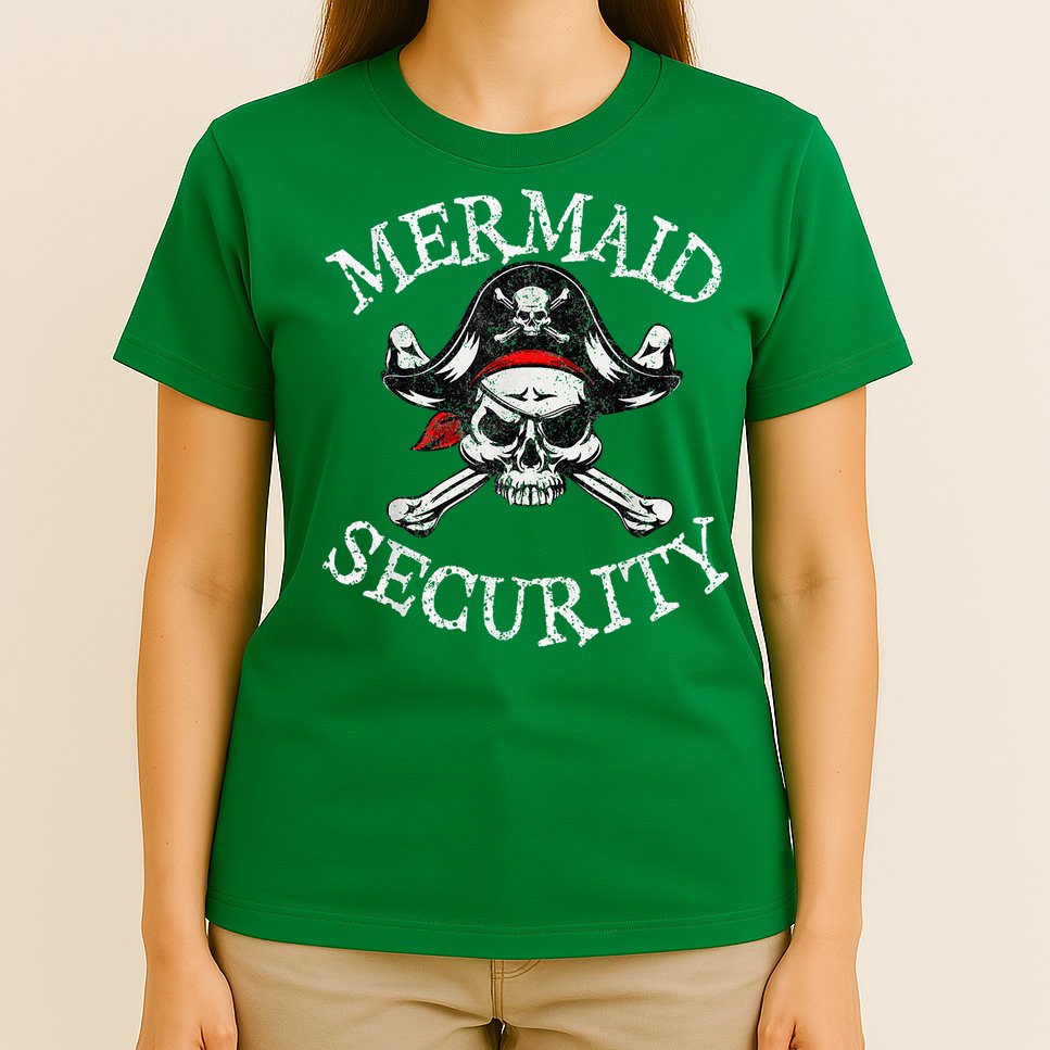 Mermaid Security Pirate Party Dad Brother Family Matching T-Shirt